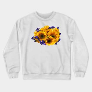 Bouquet of Sunflowers and Purple Statice Crewneck Sweatshirt